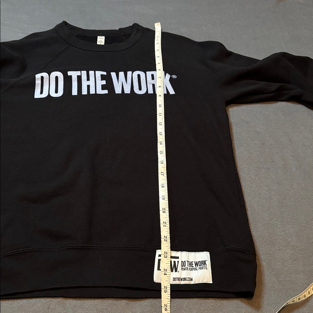 Do The Work Black Crewneck Sweatshirt Motivational Graphic Size M - Picture 6 of 8